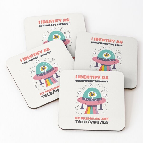 Item preview, I Identify As A Conspiracy Theorist My Pronouns Are Told You So Kawaii Ufo Design designed and sold by CandyDroidMerch.