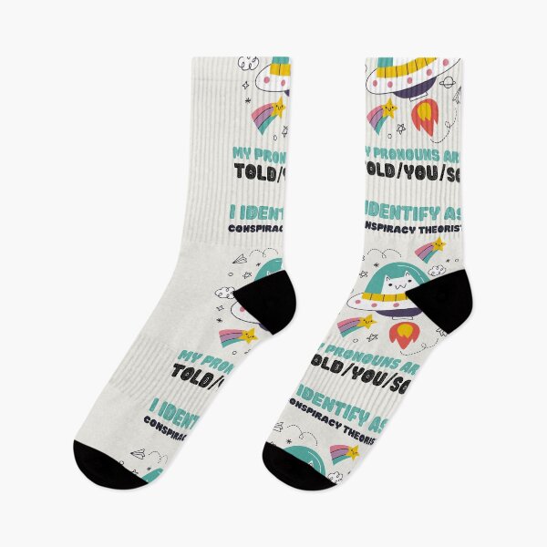 Item preview, I Identify As A Conspiracy Theorist My Pronouns Are Told You So Kawaii Ufo Cat Design designed and sold by CandyDroidMerch.
