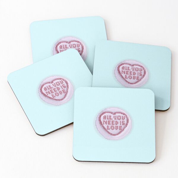 Aperçu de l'œuvre Retro Pixelated Love Hearts Candy | All You Need Is Love créée et vendue par 8BitTrip.