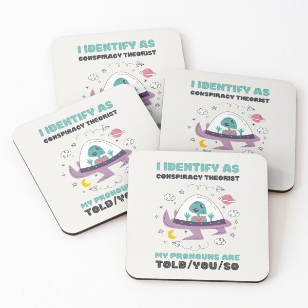 Item preview, I Identify As A Conspiracy Theorist My Pronouns Are Told You So Kawaii Ufo Alien Design designed and sold by CandyDroidMerch.