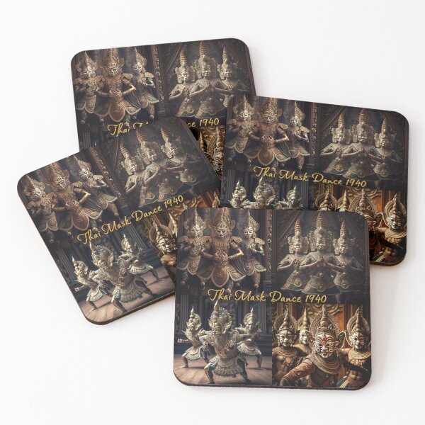 Item preview, Thai Mask Dance from the 1940's designed and sold by 3 CITIES.