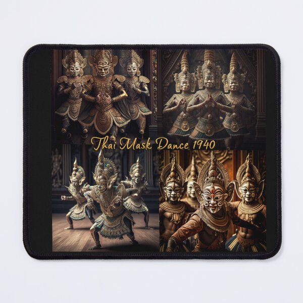 Item preview, Thai Mask Dance from the 1940's designed and sold by 3 CITIES.
