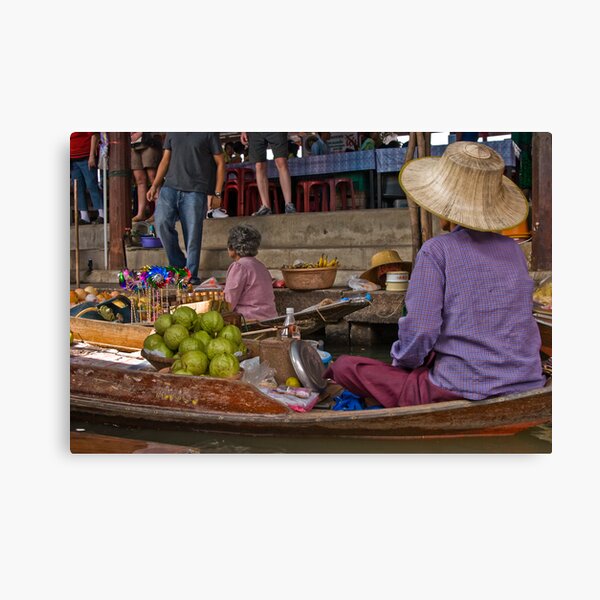 Damner Saduak floatting market Canvas Print