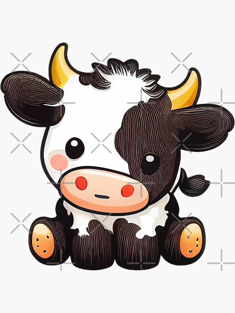 Mini Cow Print Vinyl Sticker Waterproof Stickers Aesthetic 