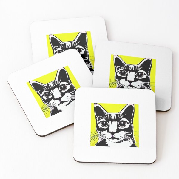 Item preview, Colourful Pop Art Cat Portrait | Original artwork in the style of Andy Wahrol's iconic "Marilyn's Diptych" screenpainting artwork  designed and sold by ArtworkbyEmmy.