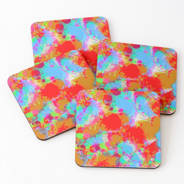 Item preview, Multicolor and Bright Red and Blue, Orange and Neon Green, Splashes of Paint Pattern Design designed and sold by theprintedclub.