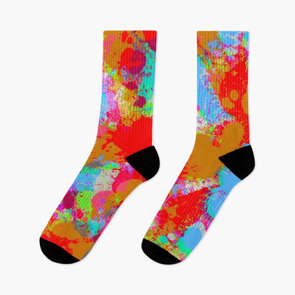 Item preview, Multicolor and Bright Red and Blue, Orange and Neon Green, Splashes of Paint Pattern Design designed and sold by theprintedclub.