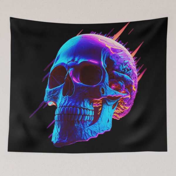 Item preview, Neon Lightning Skull designed and sold by ArtAT.