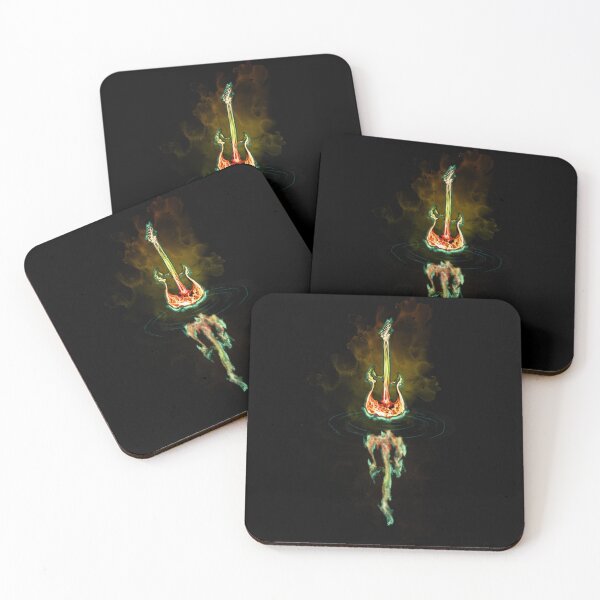 Item preview, Guitar on fire reflecting off of rippled water designed and sold by Novelty-Shirts.