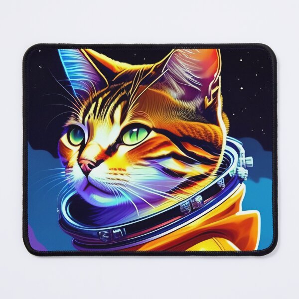 Item preview, Cool cat astronaut illustration in the space, colorful vibrant kitty digital art 1 designed and sold by vishalraifx.