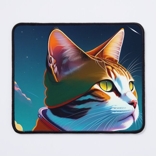 Item preview, Cool cat astronaut illustration in the space, colorful vibrant kitty digital art 2 designed and sold by vishalraifx.