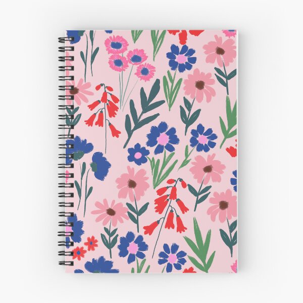Item preview, Happy Florals in Pink, Blue and Red designed and sold by Petra Lang.