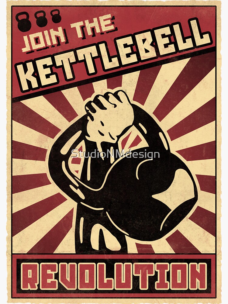 Thumbnail 3 of 3, Sticker, Kettlebell Revolution designed and sold by StudioNMdesign.