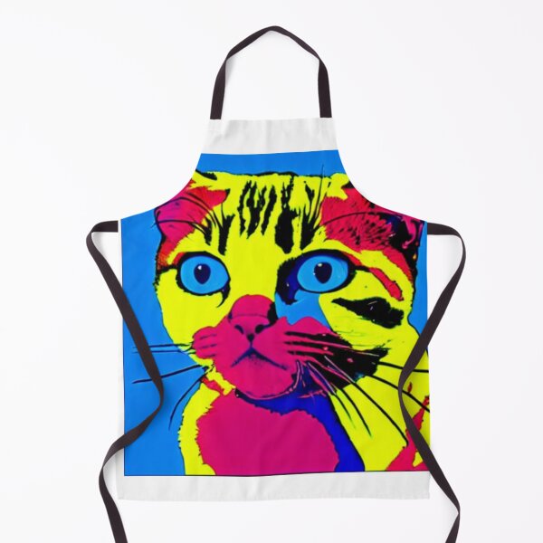 Item preview, Colourful Pop Art Cat Portrait | Original artwork in the style of Andy Wahrol's iconic "Marilyn's Diptych" screenpainting artwork designed and sold by ArtworkbyEmmy.
