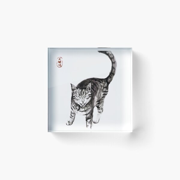 Item preview, Watercolor Cat Painting - Japanese Design designed and sold by ArtProvocation.