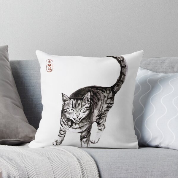 Item preview, Watercolor Cat Painting - Japanese Design designed and sold by ArtProvocation.