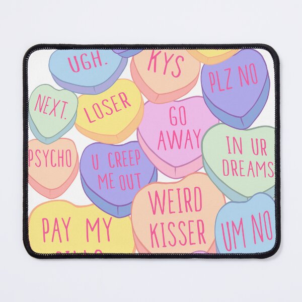 Item preview, Mean Anti Valentines Day Candy Conversation Hearts Singles designed and sold by funnytshirtemp.