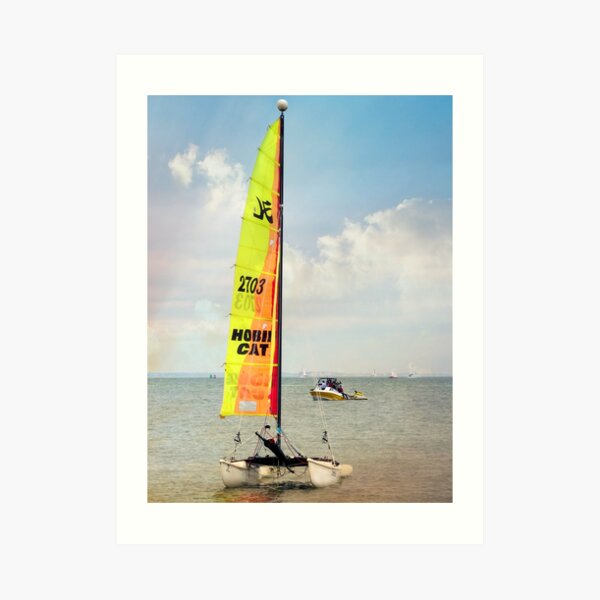 Hobie Cat Ashore. Art Print
