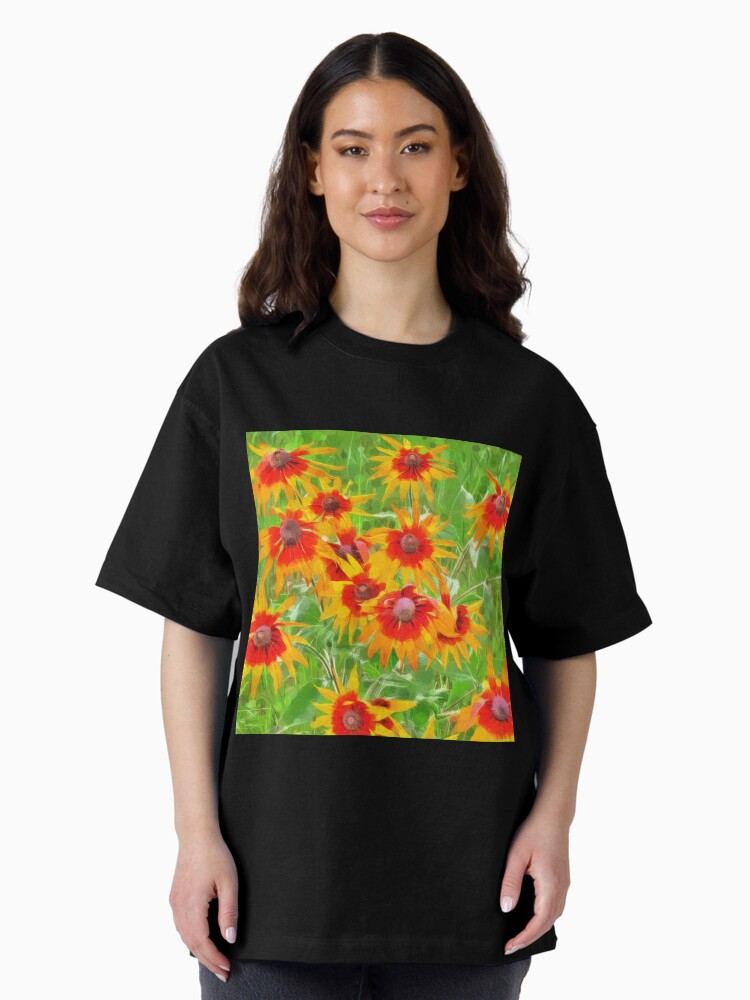 Thumbnail 2 of 7, Oversized T-Shirt, Flowers designed and sold by blackhalt.