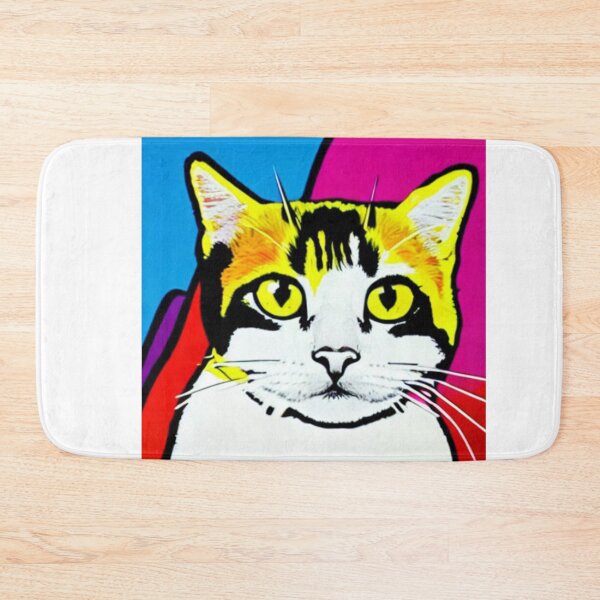 Item preview, Colourful Pop Art Cat Portrait | Original artwork in the style of Andy Wahrol's iconic "Marilyn's Diptych" screenpainting artwork  designed and sold by ArtworkbyEmmy.