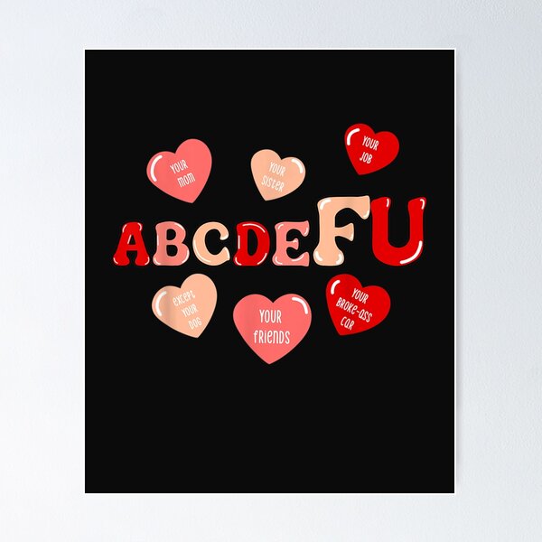 Item preview, ABCDEFU Retro Funny Heart Valentine's Day  designed and sold by KathyNicholas.