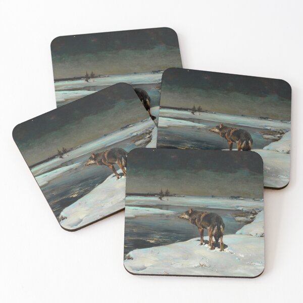 Item preview, Winter scenery - Wolves at night by Alfred Wierusz-Kowalski designed and sold by AR-shop.