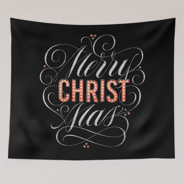 Item preview, Merry Christmas Religious Marquee Lights Chalkboard Calligraphy - Christian - Christ - Chalk designed and sold by 26-Characters.