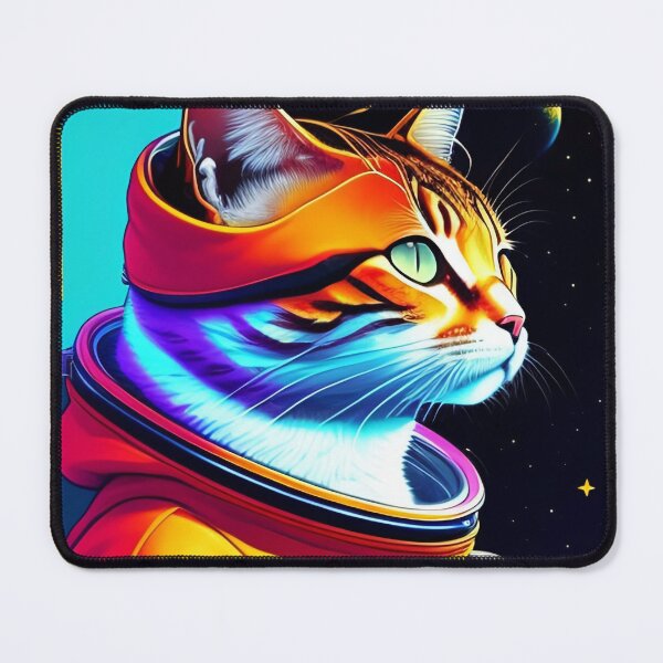 Item preview, Cool cat astronaut illustration in the space, colorful vibrant kitty digital art 6 designed and sold by vishalraifx.