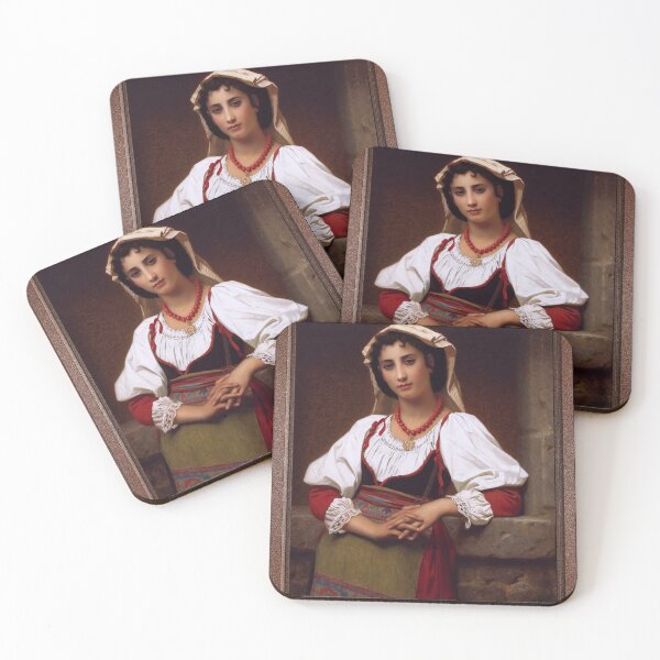 Item preview, The Neapolitan Girl by Hugues Merle Remastered Xzendor7 Classical Art Old Masters Reproductions designed and sold by Xzendor7 Digital Art Creations.