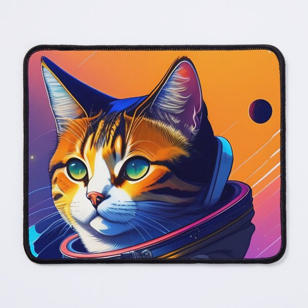 Item preview, Cool cat astronaut illustration in the space, colorful vibrant kitty digital art 7 designed and sold by vishalraifx.