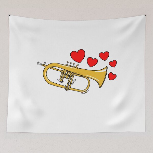 Item preview, Valentines Flugelhorn Teacher Brass Player Wedding Musician designed and sold by doodlerob.