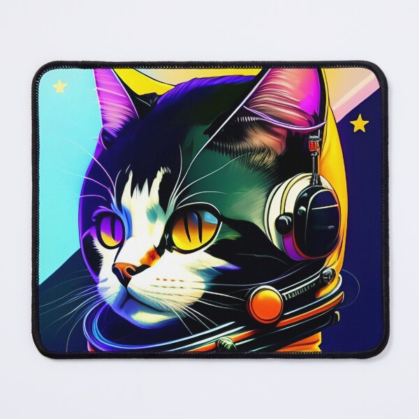 Item preview, Cool cat astronaut illustration in the space, colorful vibrant kitty digital art 10 designed and sold by vishalraifx.
