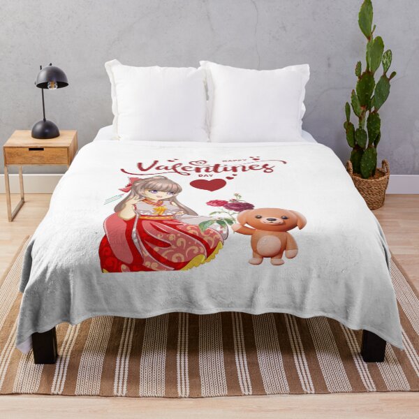 Item preview, Anime Girl Happy Valentines Day with Puppy and Flowers, Colorful designed and sold by Lost-World-Shop.