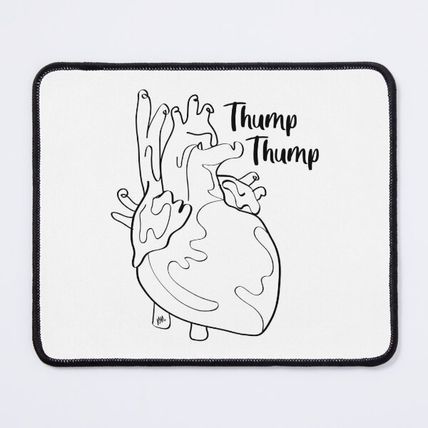 Item preview, Thump Thump Black Lines | Abstract Heart | Fun Anatomy designed and sold by Karli Mogen.