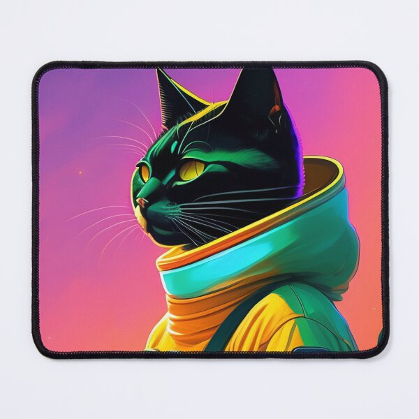 Item preview, Cool cat astronaut illustration in the space, colorful vibrant kitty digital art 14 designed and sold by vishalraifx.