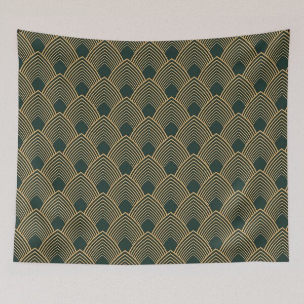 Item preview, Gold and Emerald Green Art Deco Pattern   designed and sold by KarinaI.