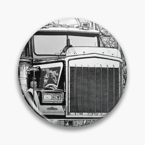 Item preview, Classic American Semi Trailer Truck Trucking Digital Art Monochrome designed and sold by Taina Sohlman.