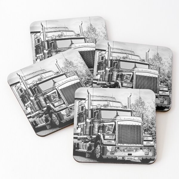 Item preview, Classic American Semi Trailer Truck Trucking Digital Art Monochrome designed and sold by Taina Sohlman.