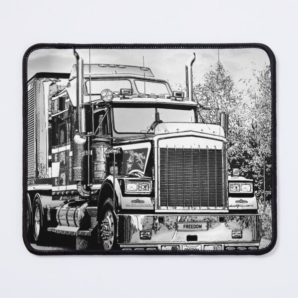 Item preview, Classic American Semi Trailer Truck Trucking Digital Art Monochrome designed and sold by Taina Sohlman.
