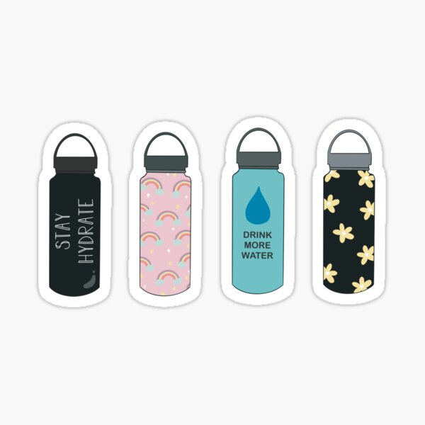 "Hydro water bottle pack" Sticker for Sale by PeonyandlillyId Redbubble