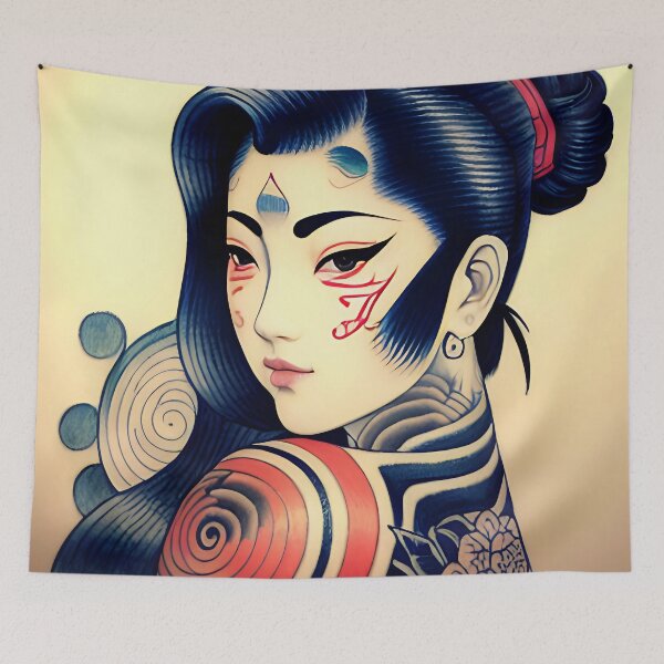 Item preview, Irezumi Woman ( Anime / Ukiyo-e / Traditional Japanese Art Influence ) designed and sold by Ellen Davis.
