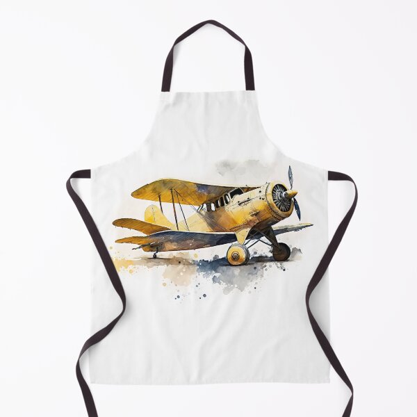 Item preview, Watercolor Vintage Airplane, Old Yellow Plane Digital Art designed and sold by MoonFoxDesign.
