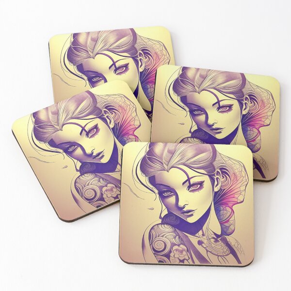 Item preview, Purple Ink Irezumi Woman ( Anime / Ukiyo-e / Traditional Japanese Art Influence ) designed and sold by Ellen Davis.