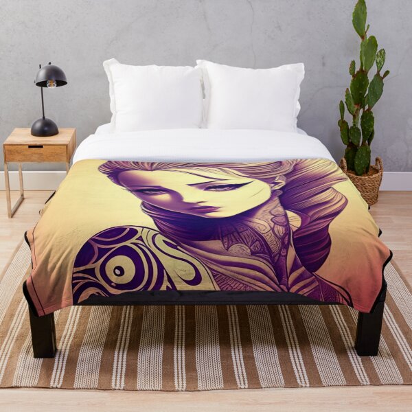 Item preview, Purple Ink Irezumi Woman (Anime / Ukiyo-e / Influencia del arte tradicional japonés) designed and sold by Ellen Davis.