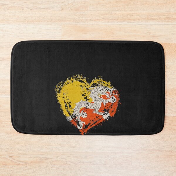 Item preview, Vintage Bhutan Heart Shape Flag designed and sold by nrackpenra.
