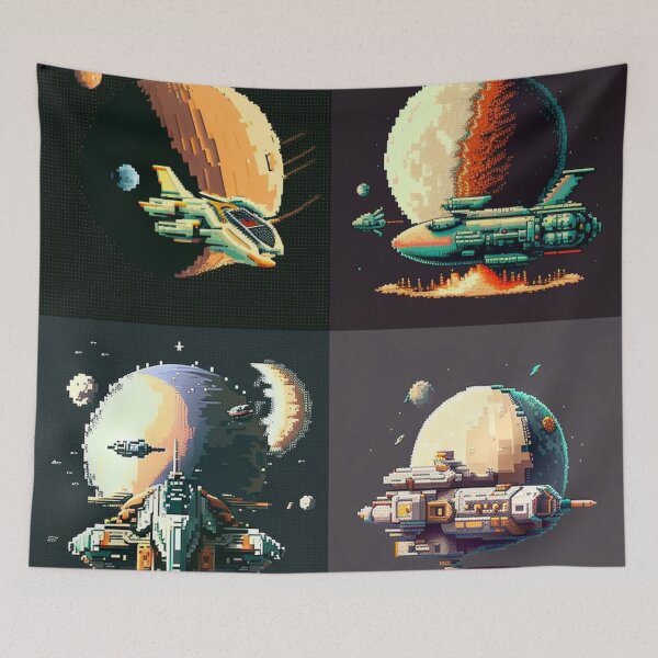 Item preview, Spaceship, pixel art designed and sold by jsebouvi.