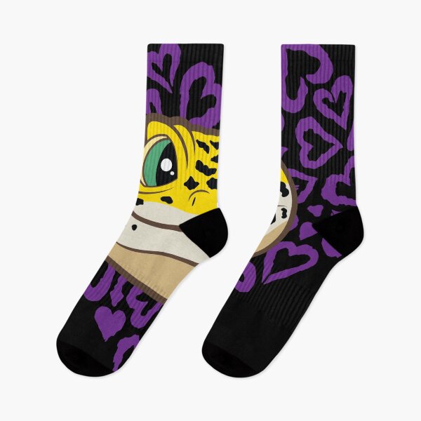 Item preview, Leopard Gecko Smiling on Purple Heart designed and sold by danchampagne.
