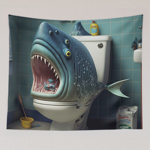 Item preview, never feel safe on the toilet! designed and sold by EnjoyDigitalArt.