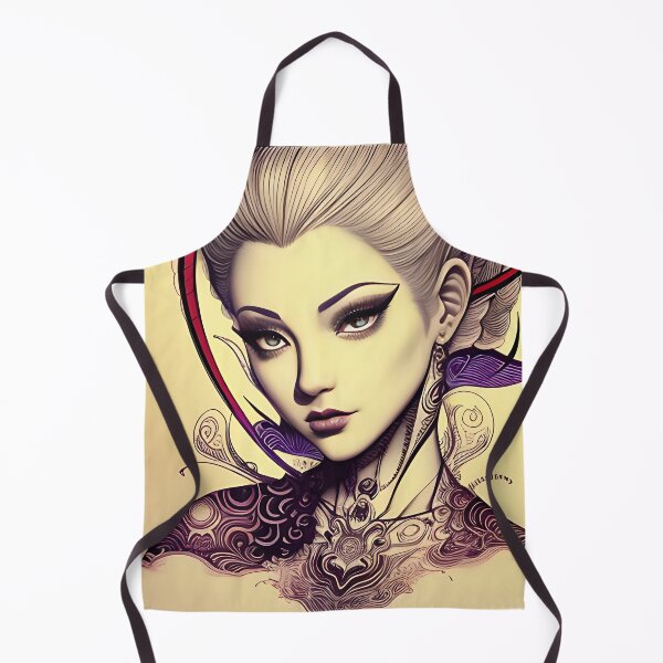 Item preview, Purple and Red Ink Irezumi Woman ( Anime / Ukiyo-e / Traditional Japanese Art Influence ) designed and sold by Ellen Davis.