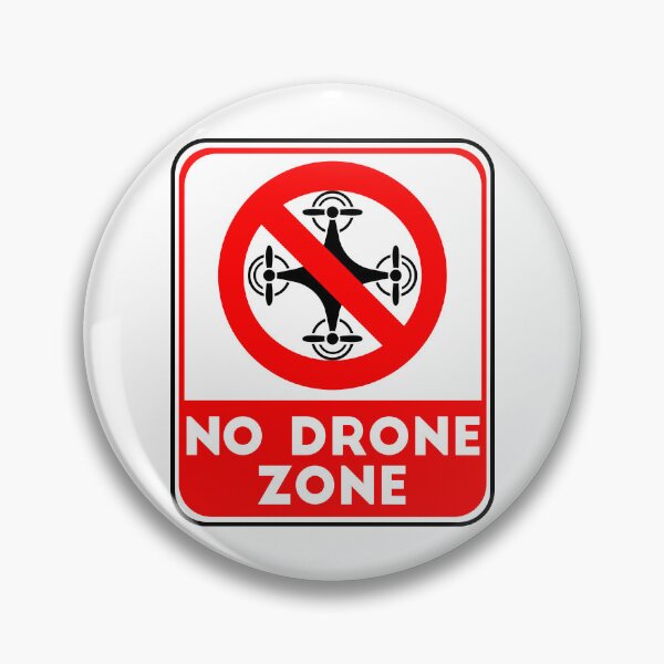 Item preview, No Drone Zone Sign Sticker designed and sold by Lees Tees.